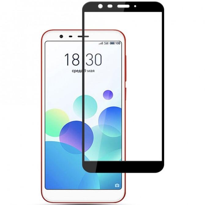 Защитное стекло для MEIZU M8c (0.3 мм, 2.5D, с чёрным Silk Screen покрытием)-1