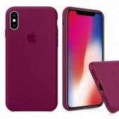 Оригинальный силиконовый чехол для iPhone X/Xs Марсала FULL