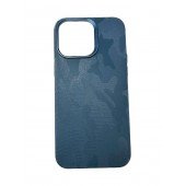 Кожаный чехол Camo with MagSafe для iPhone 15 Pro Blue Кожаный чехол Camo with MagSafe для iPhone 15 Pro Blue