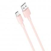 Кабель USB XO NB156 MicroUSB 2.4A/1m Pink