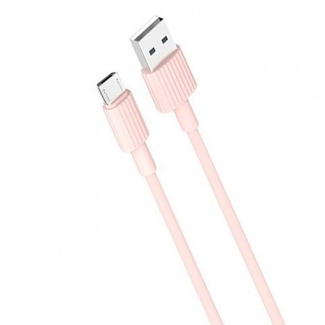 USB Cable XO NB156 MicroUSB 2.4A/1m Pink