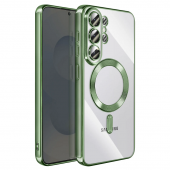Силіконовий чохол SHINING with MagSafe для Samsung Galaxy S24/S25 Olive