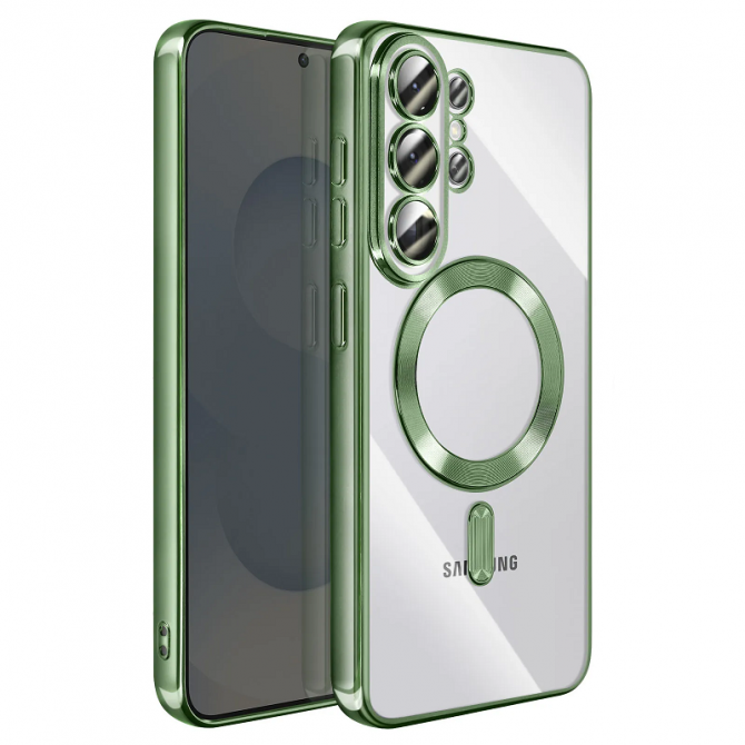 Силіконовий чохол SHINING with MagSafe для Samsung Galaxy S24/S25 Olive