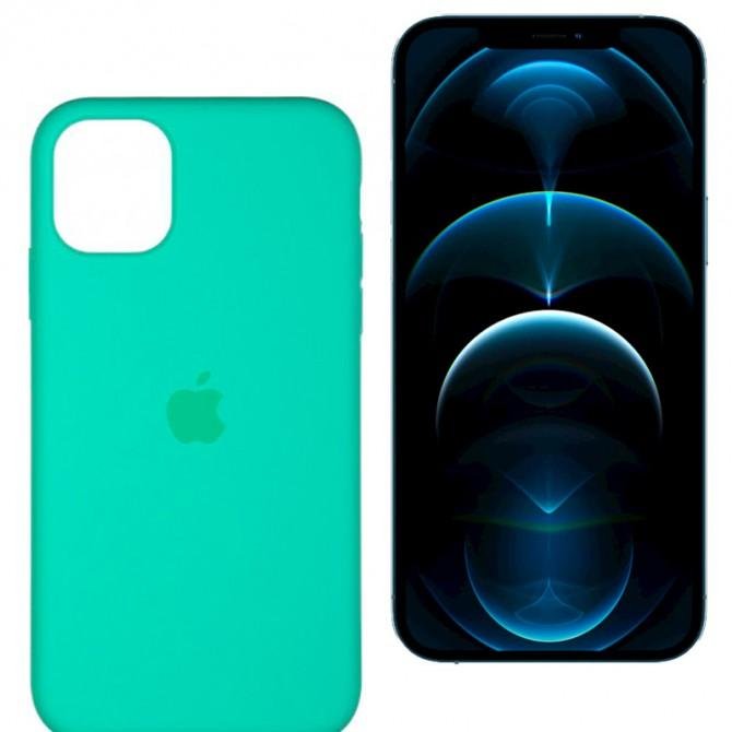 Оригинальный силиконовый чехол для iPhone 12 Pro Max Ментоловый FULL-1