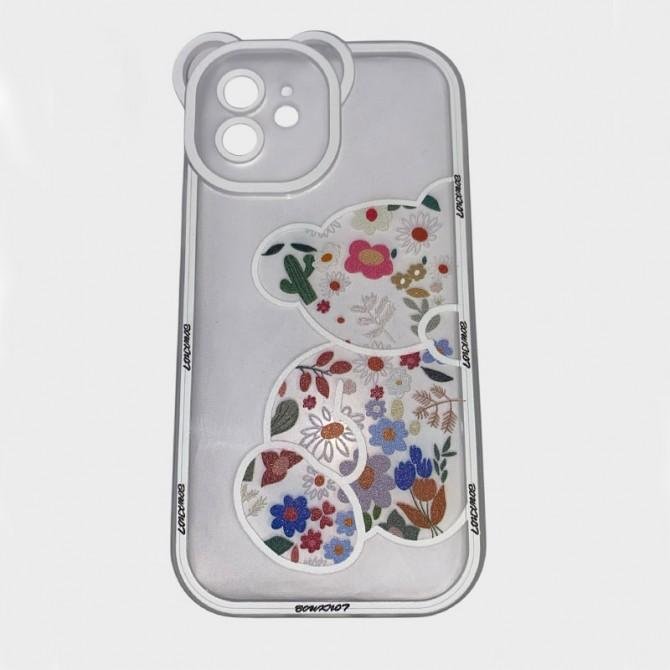 Чехол Spring Spirit series for iPhone 12 Flowered Bear Clear