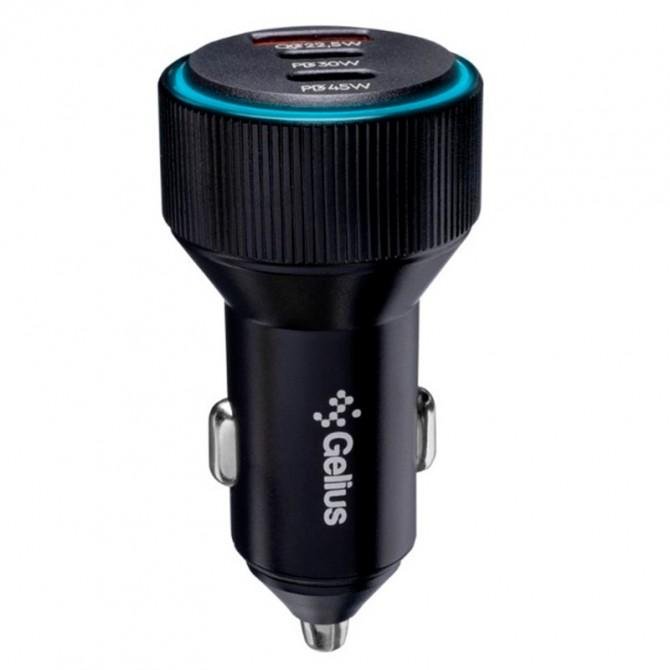 Автомобильное ЗУ Gelius PowerRide GP-CC011 1USB + 2Type-C 60W (45W C1+ 15W A+C2) Black