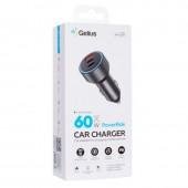 Автомобильное ЗУ Gelius PowerRide GP-CC011 1USB + 2Type-C 60W (45W C1+ 15W A+C2) Black