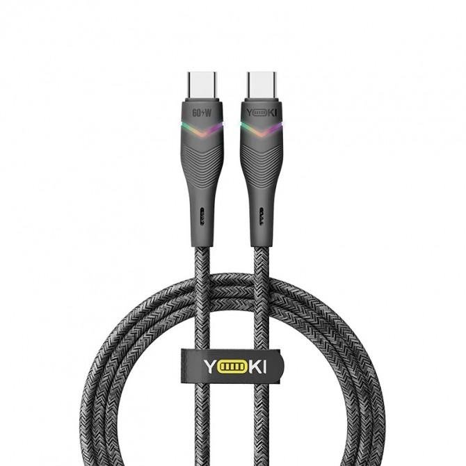 Кабель USB YOKI RGB YK-RG24 Type-C to Type-C 60W 1.2m Черный