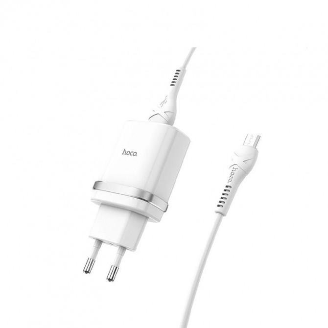 МЗП 1USB Hoco C12Q QC White + USB Cable MicroUSB (2.4A)