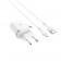 СЗУ 1USB Hoco C12Q QC White + USB Cable MicroUSB (2.4A)