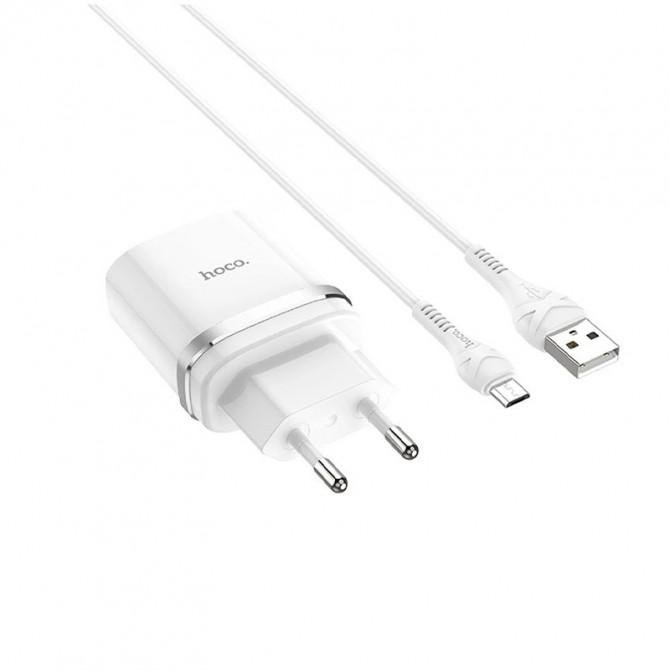 МЗП 1USB Hoco C12Q QC White + USB Cable MicroUSB (2.4A)-1