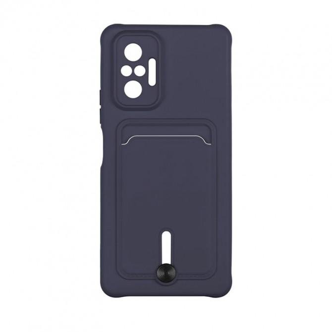 Чехол TPU Colorfull Pocket Card для Xiaomi Redmi Note 10 Pro Темно Синий