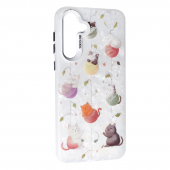 Накладка PC Soft Milk для Samsung A56 Cat with threads