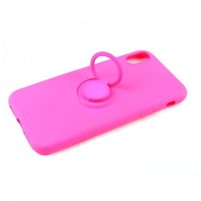 Чехол Ring Color для iPhone Xs Max Розовый-3