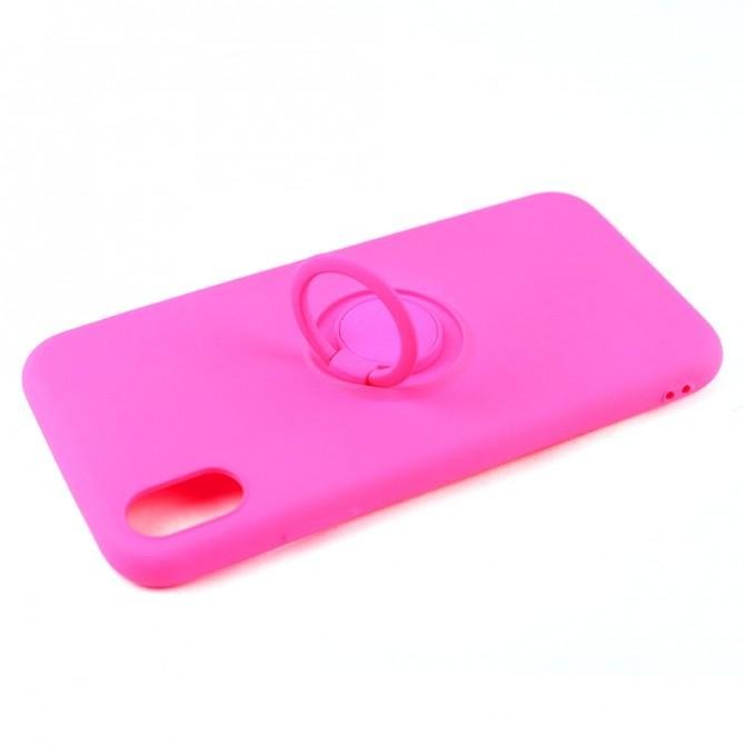 Чехол Ring Color для iPhone Xs Max Розовый-4