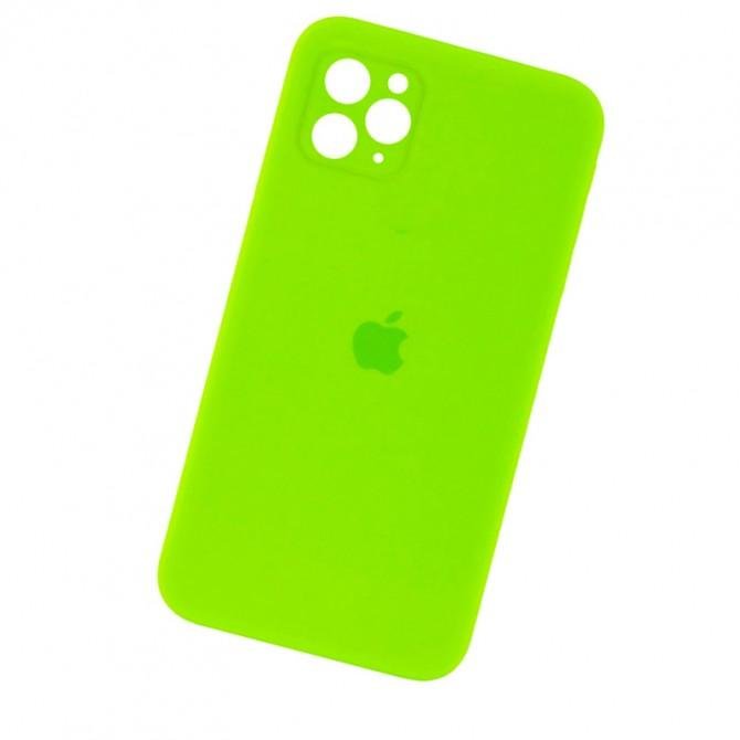 Оригинальный силиконовый чехол для iPhone 11 Pro Max Салатовый FULL (with camera protection)-3